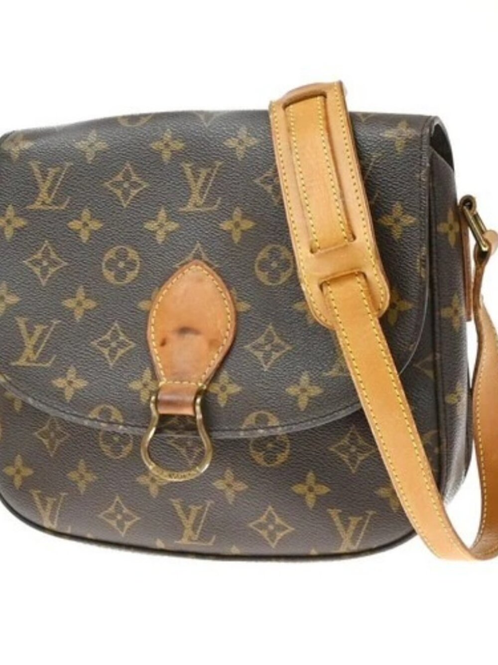 LOUIS VUITTON Saint Cloud GM Shoulder Bag Monogram Leather Brown M51242 80KD428